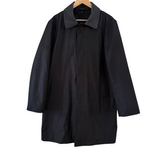London Fog Signature‎ Black Classic Men's Car Coat Dress Jacket Trench Size 40 R